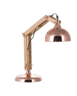 Lampada da scrivania SALADO Regolabile Legno Rame