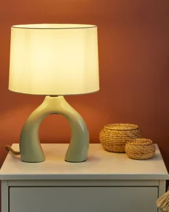 Lampada da tavolo ABBIE Ceramica Verde chiaro