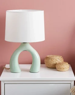 Lampada da tavolo ABBIE Ceramica Verde chiaro
