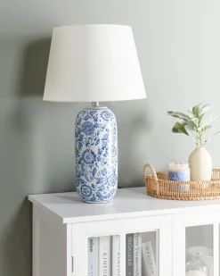 Lampada da tavolo AIBONITO Porcellana Bianco/Blu