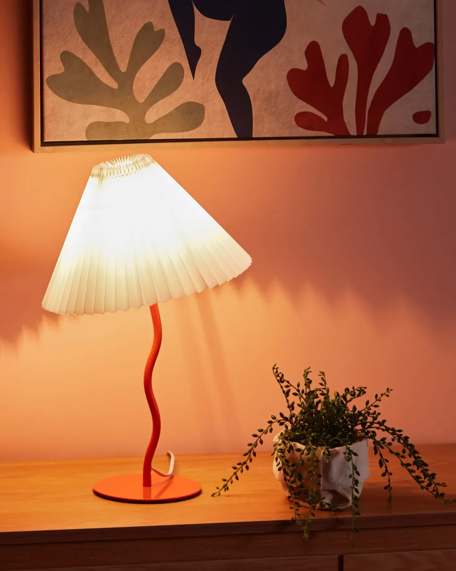 Lampada da tavolo ALWERO Metallo Arancione