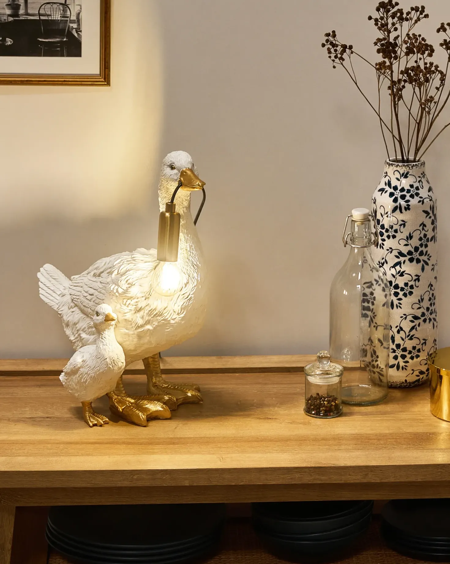 Lampada da tavolo Anatra DAFFY Bianco