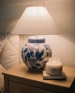 Lampada da tavolo ARUNCA Porcellana Bianco/Blu