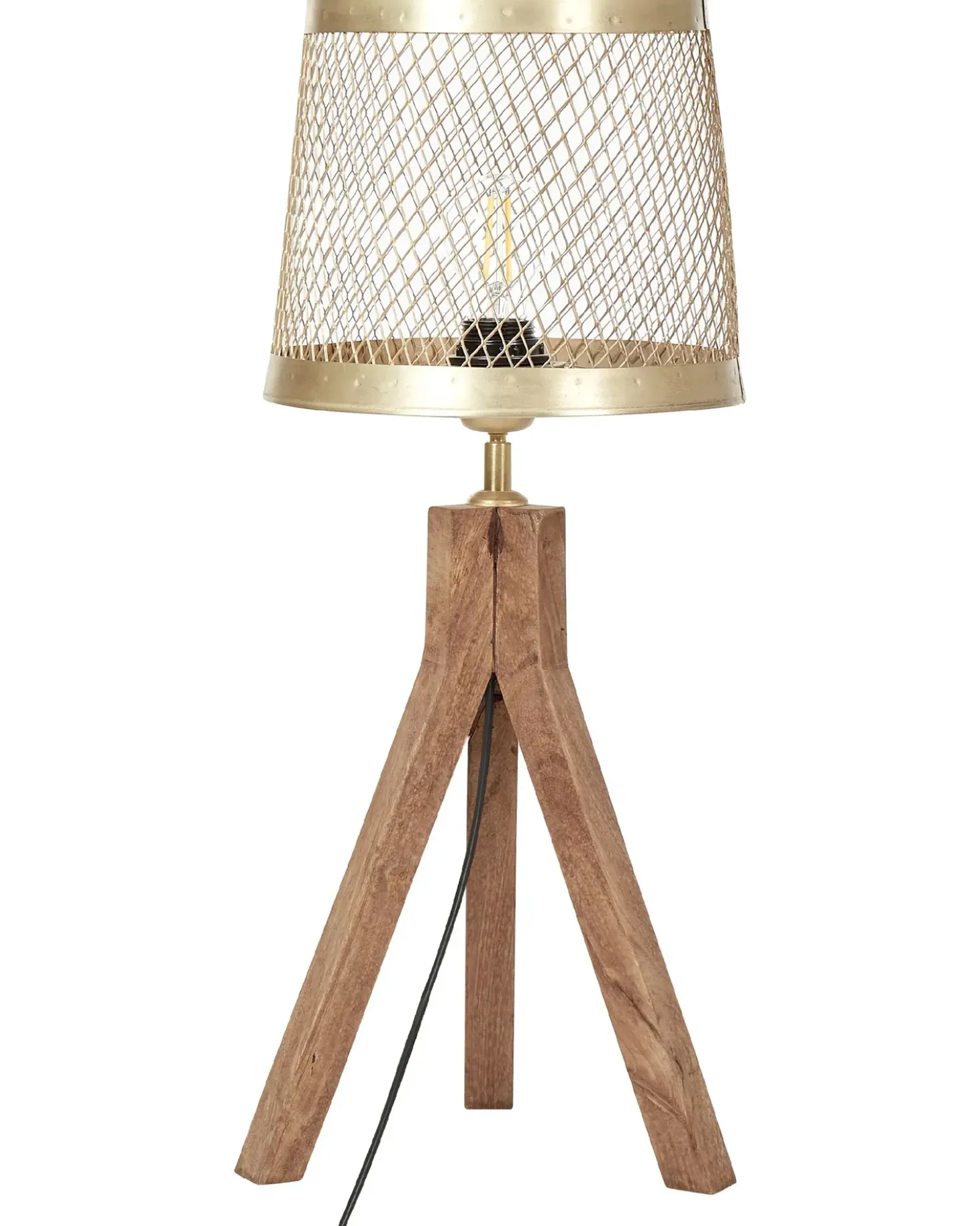 Lampada da tavolo BEKI Legno di mango Marrone