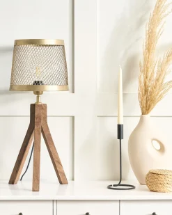 Lampada da tavolo BEKI Legno di mango Marrone