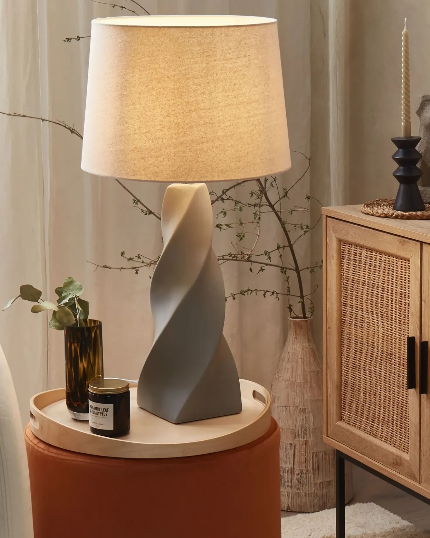 Lampada da tavolo BELAYA Ceramica Grigio