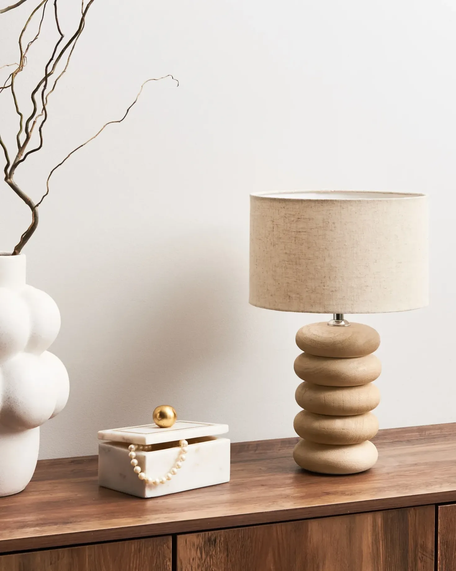 Lampada da tavolo BETWA Legno di mango Marrone chiaro