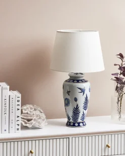 Lampada da tavolo BIJELA Porcellana Bianco/Blu