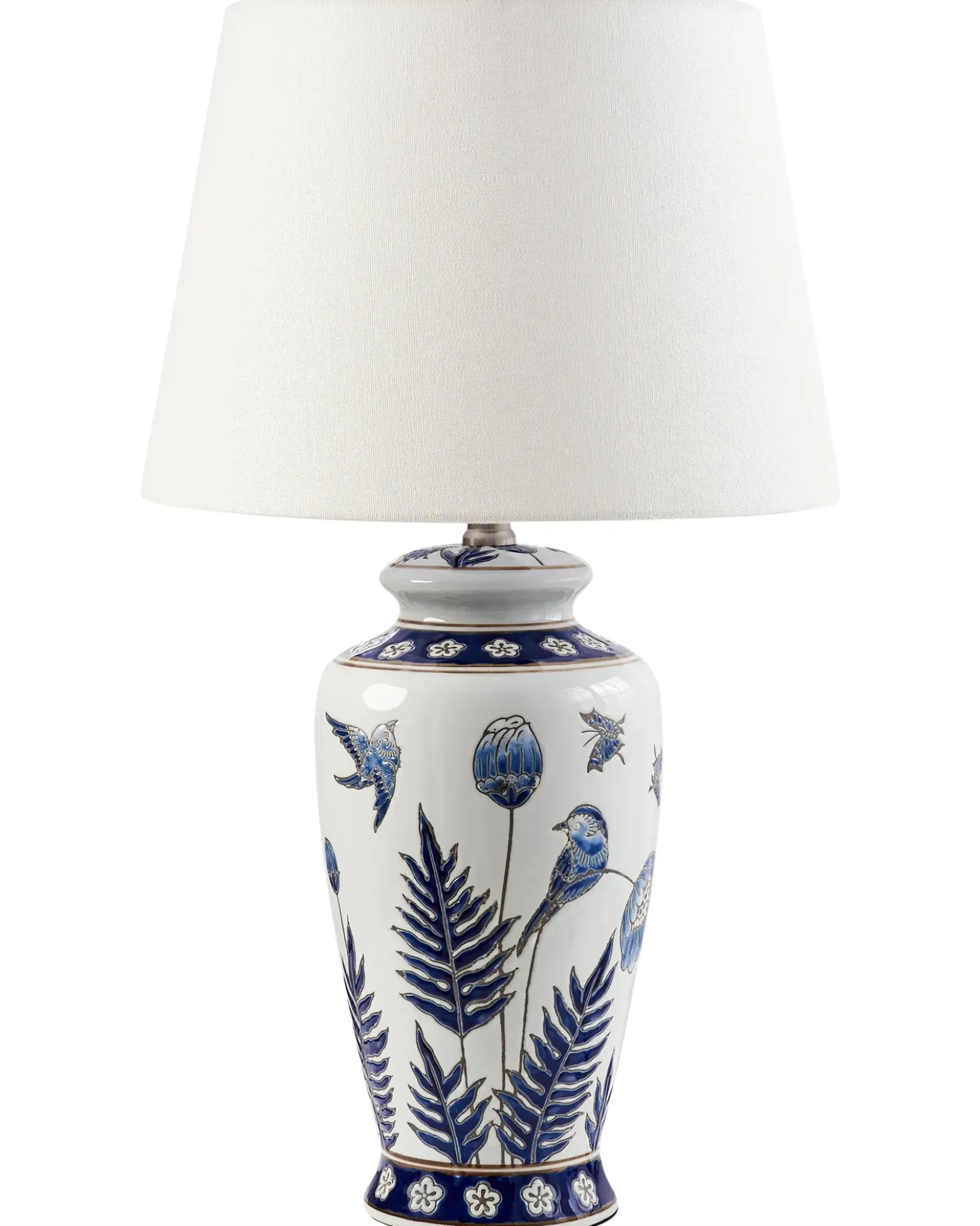 Lampada da tavolo BIJELA Porcellana Bianco/Blu