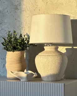 Lampada da tavolo CAINE Ceramica Beige chiaro