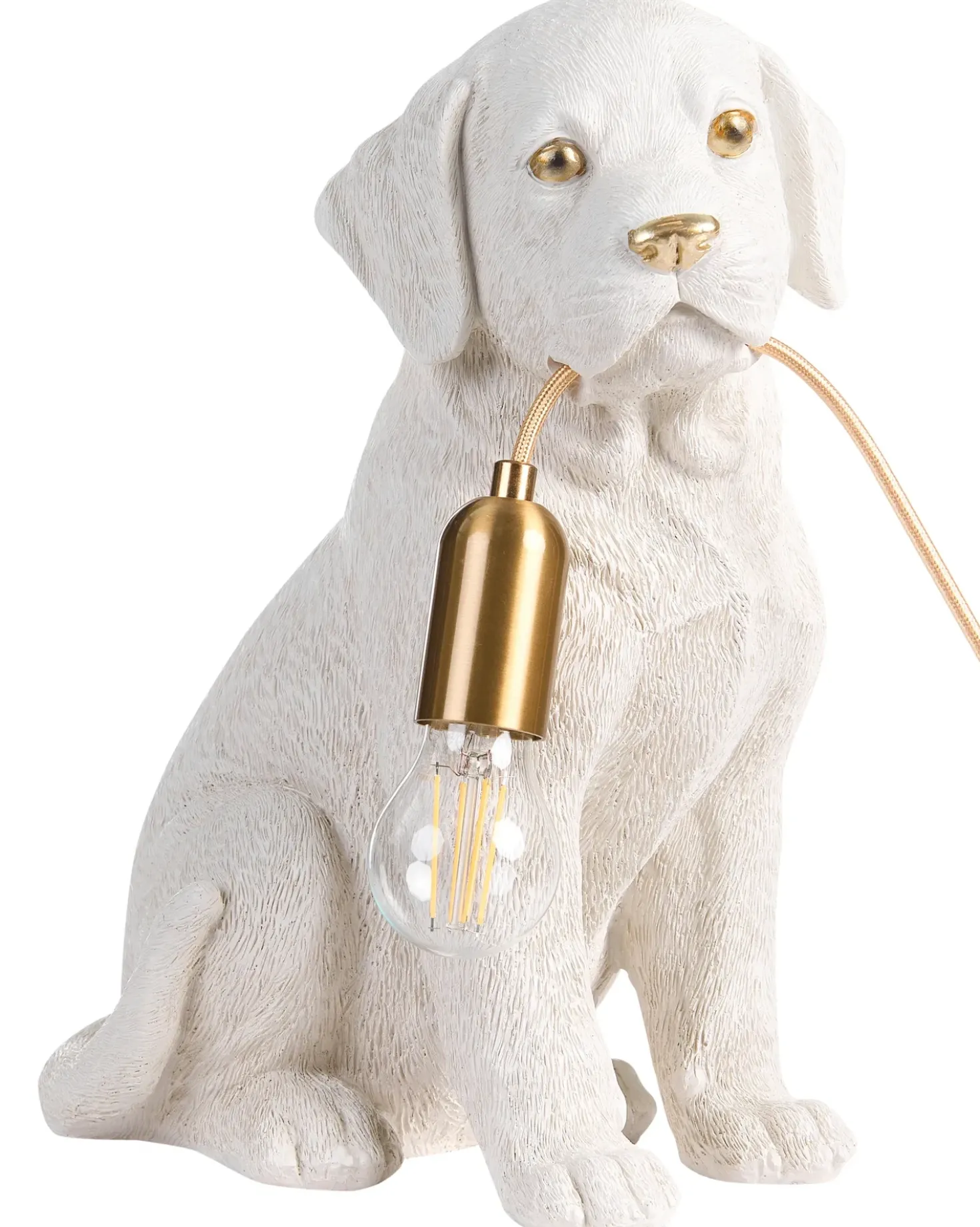 Lampada da tavolo Cane LUCKY Bianco