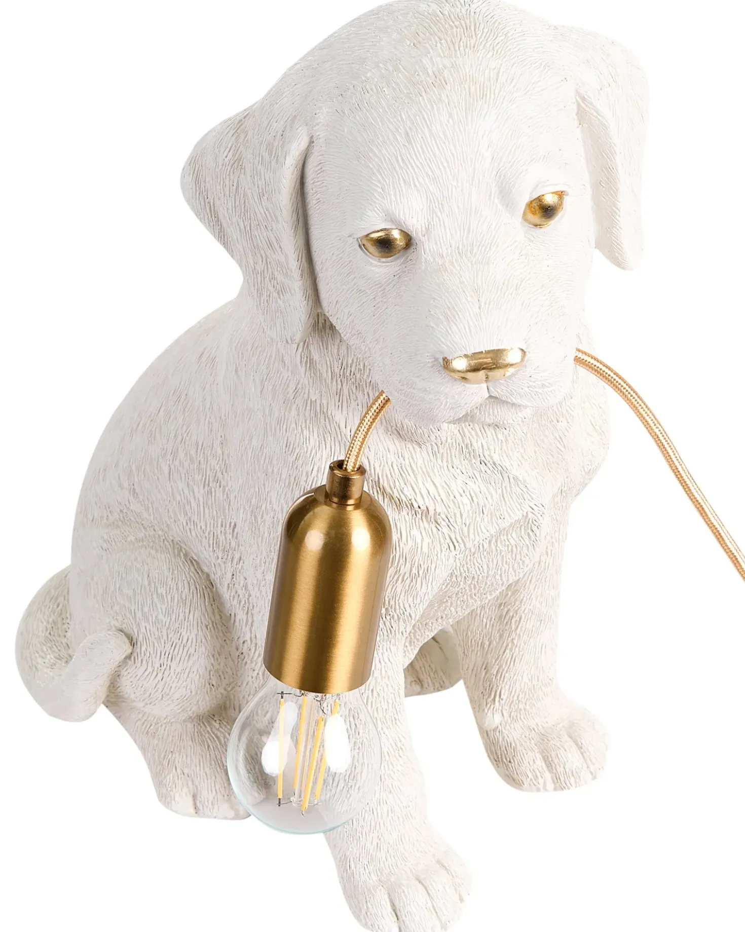 Lampada da tavolo Cane LUCKY Bianco