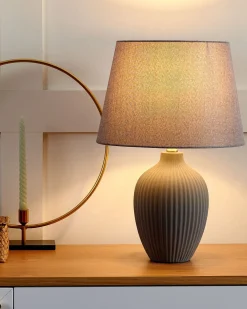 Lampada da tavolo FERGUS Ceramica Grigio