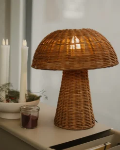 Lampada da tavolo Fungo ALERO Rattan Naturale