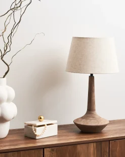 Lampada da tavolo GODAWARI Legno di mango Marrone scuro