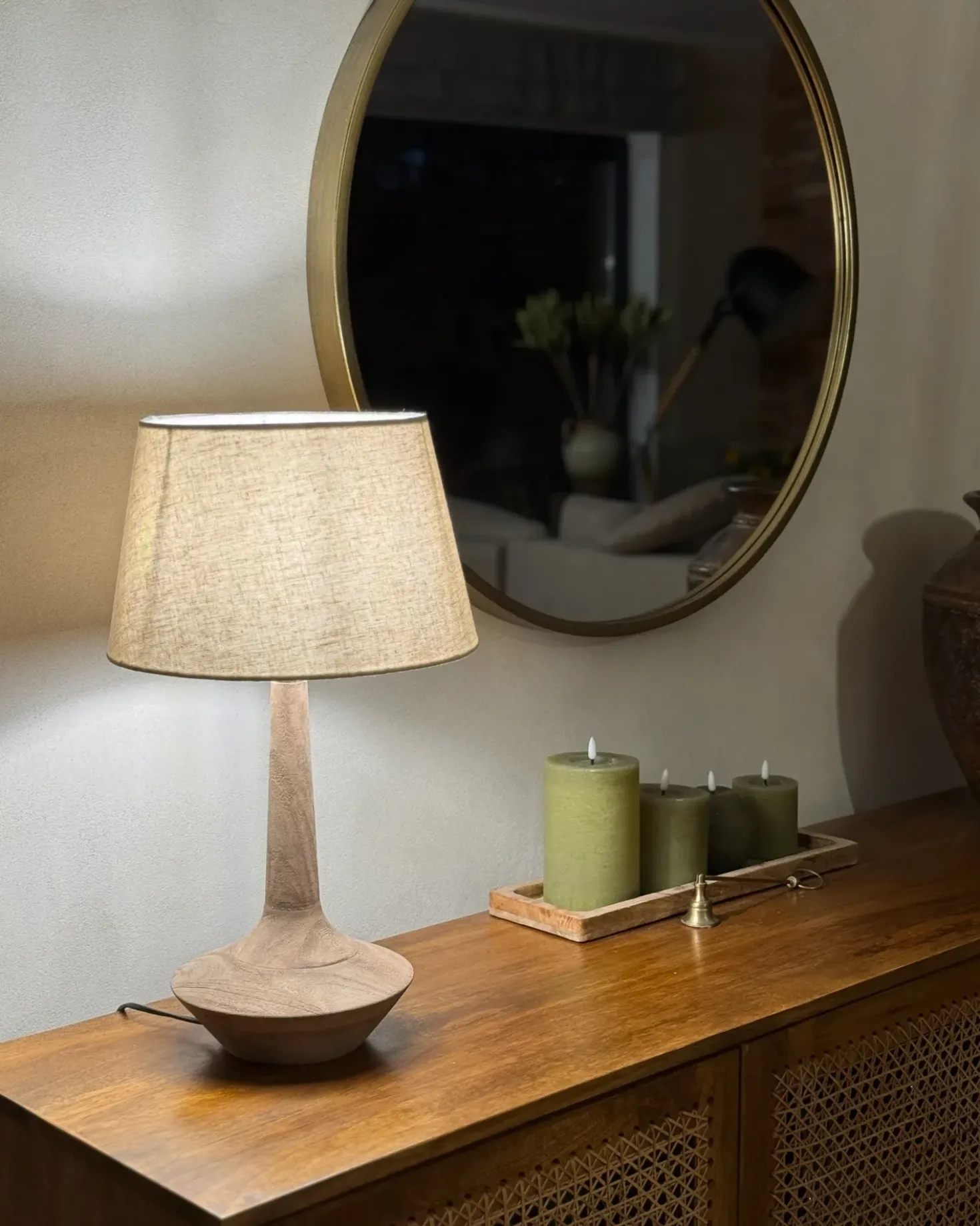 Lampada da tavolo GODAWARI Legno di mango Marrone scuro