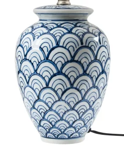 Lampada da tavolo JAUCA Porcellana Bianco/Blu