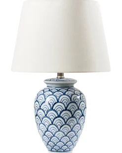 Lampada da tavolo JAUCA Porcellana Bianco/Blu
