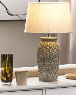 Lampada da tavolo KHOPER Ceramica Grigio