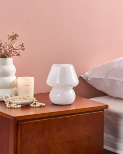 Lampada da tavolo LOBO Vetro Bianco
