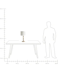 Lampada da tavolo LOKY Metallo Ottone/Beige