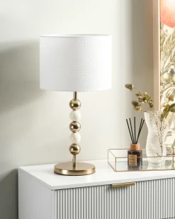 Lampada da tavolo LOKY Metallo Ottone/Beige