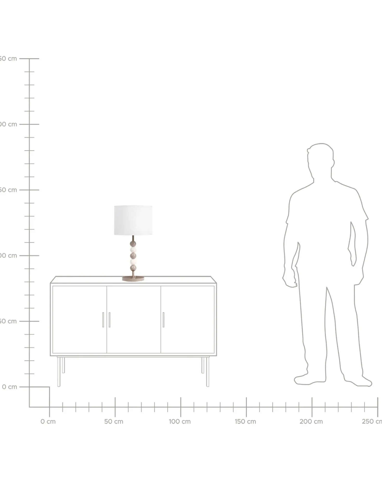 Lampada da tavolo LOKY Metallo Bianco/Beige
