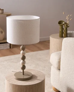 Lampada da tavolo LOKY Metallo Bianco/Beige