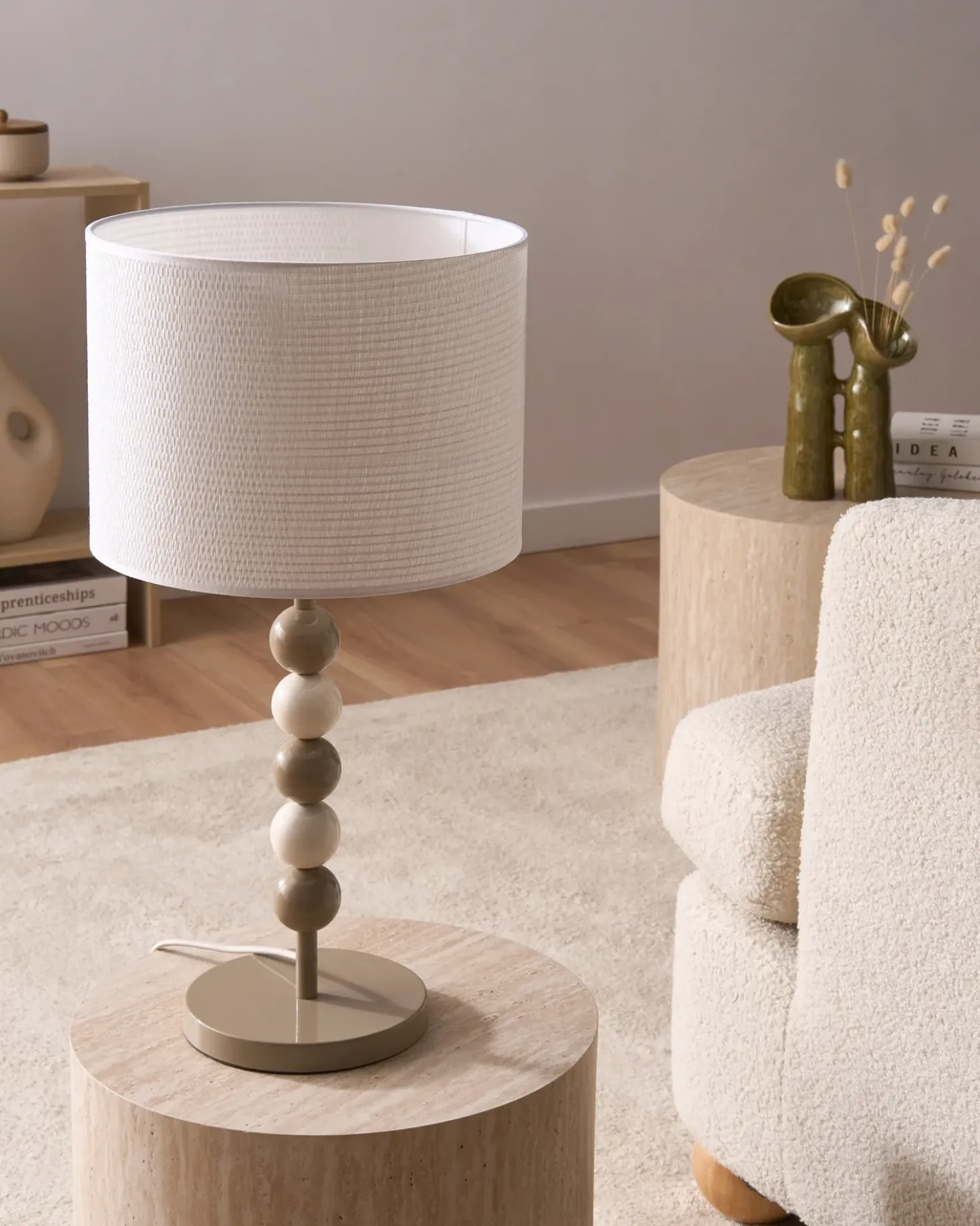 Lampada da tavolo LOKY Metallo Bianco/Beige