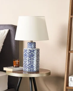 Lampada da tavolo MARCELIN Porcellana Bianco/Blu