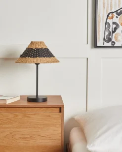 Lampada da tavolo MOMBA Corda di carta Nero