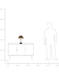 Lampada da tavolo MOMBA Corda di carta Nero