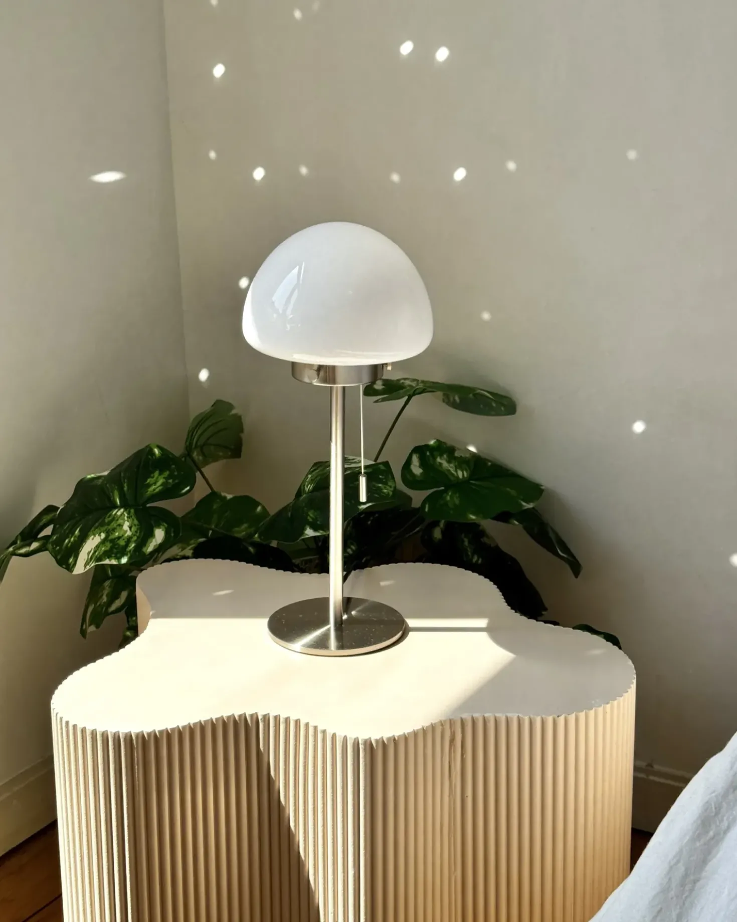 Lampada da tavolo MORUGA Metallo Argento