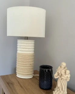 Lampada da tavolo NAVIA Porcellana Beige chiaro