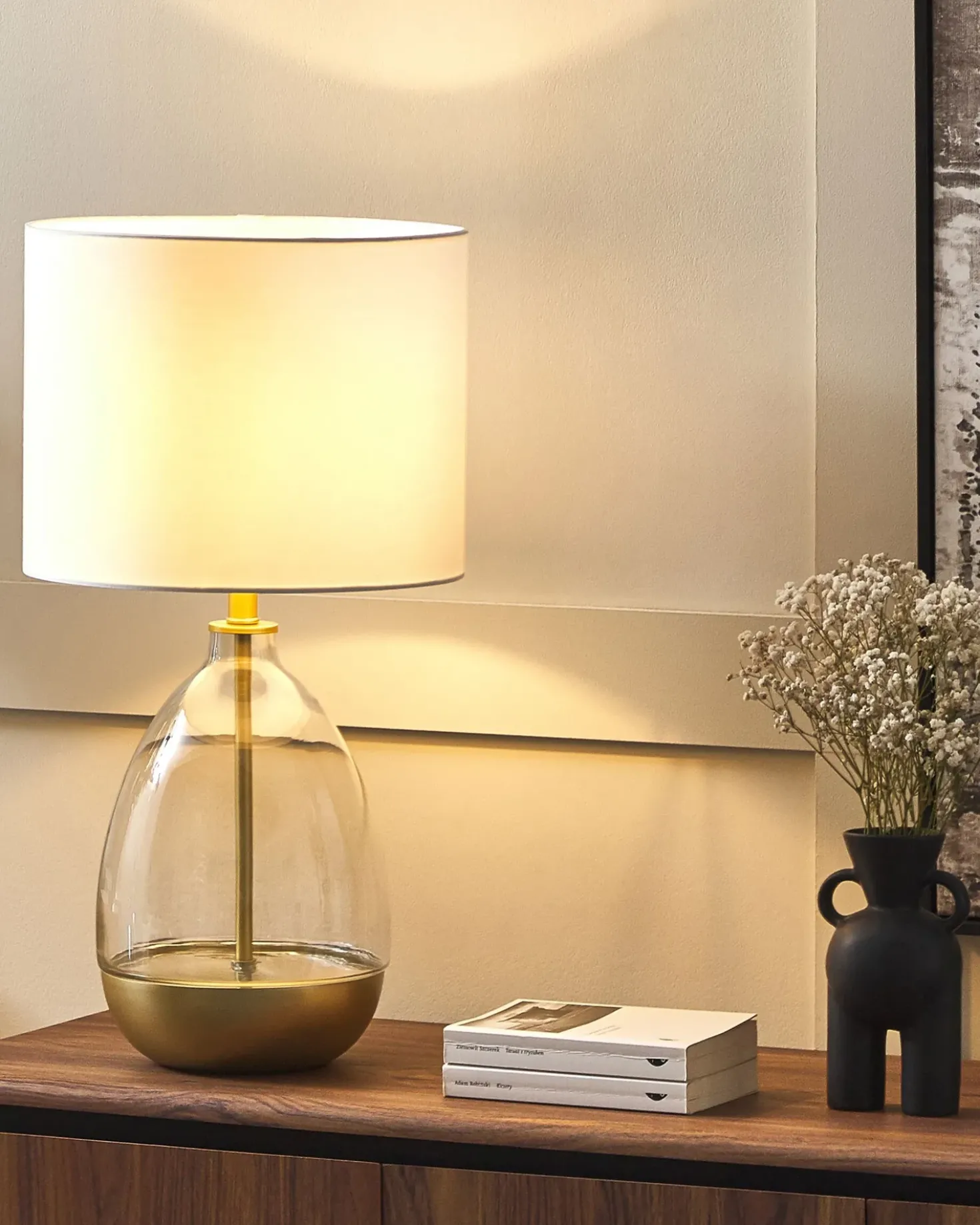 Lampada da tavolo OKARI Vetro Bianco