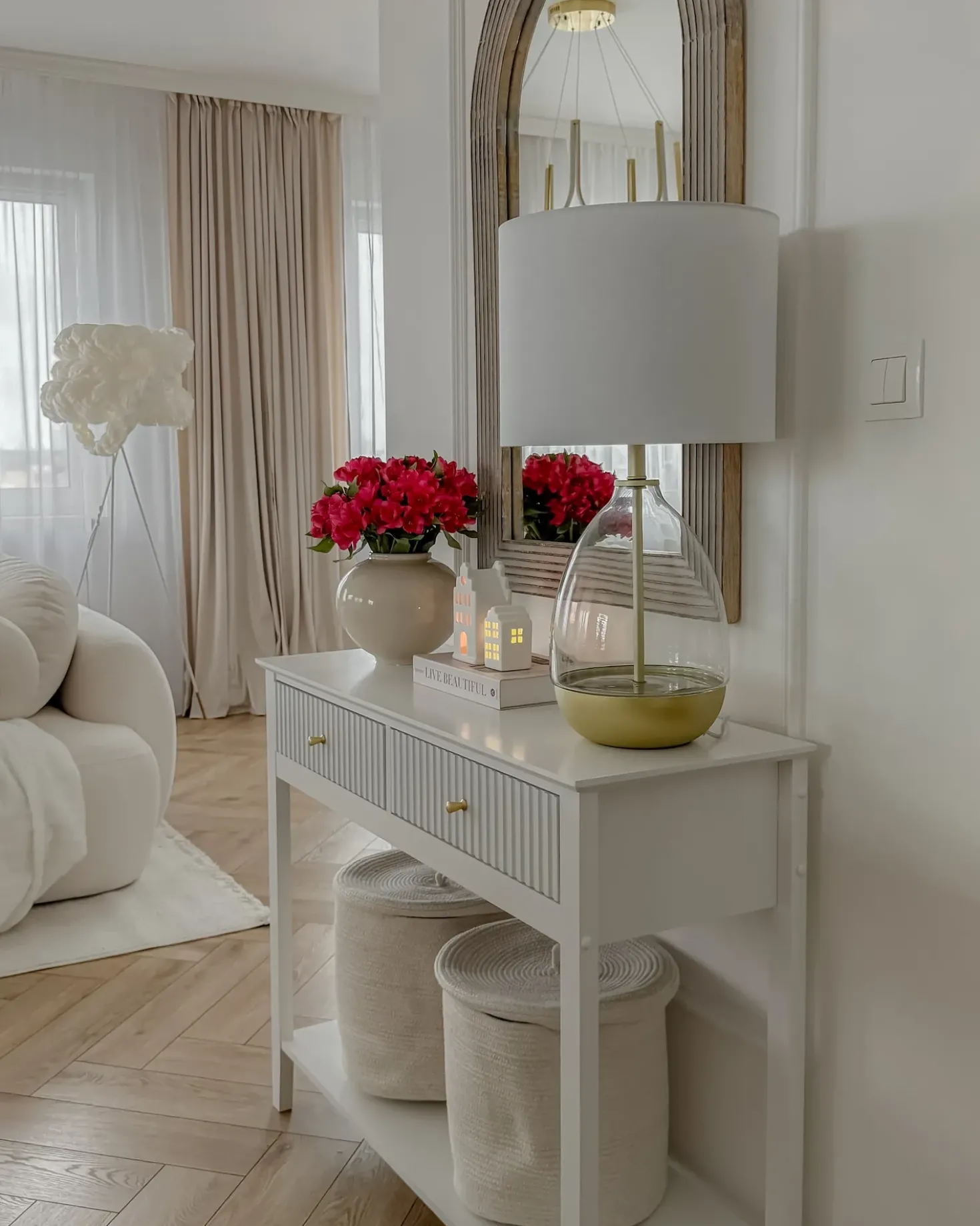 Lampada da tavolo OKARI Vetro Bianco