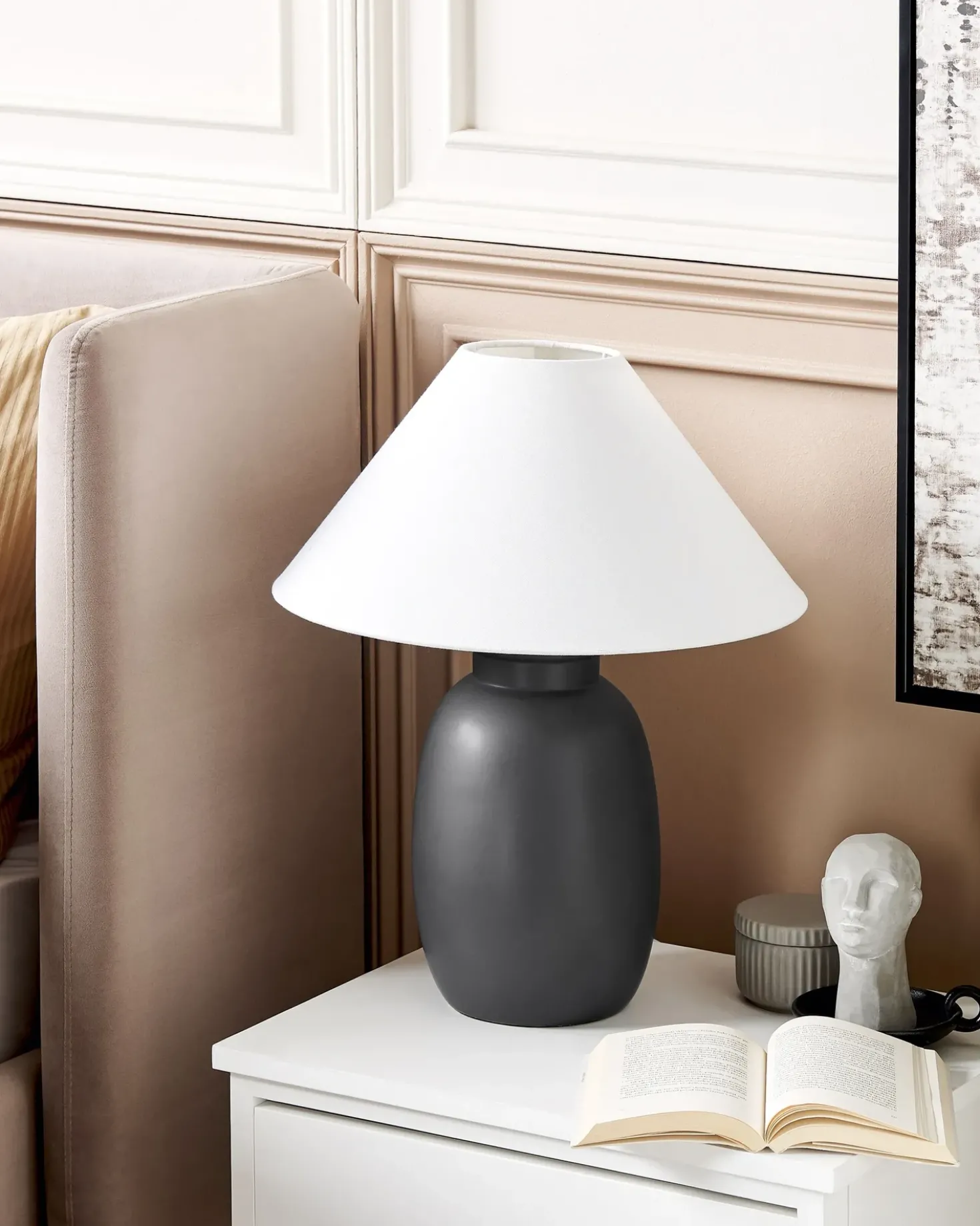Lampada da tavolo PATILLAS Ceramica Nero