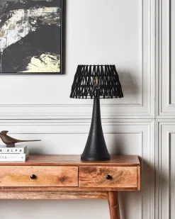 Lampada da tavolo PELLEJAS Legno di mango Nero