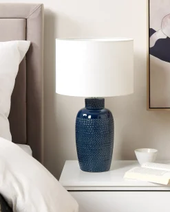 Lampada da tavolo PERLIS Ceramica Blu marino