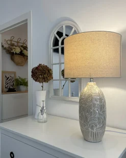 Lampada da tavolo SALZA Ceramica Beige