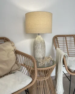 Lampada da tavolo SALZA Ceramica Beige