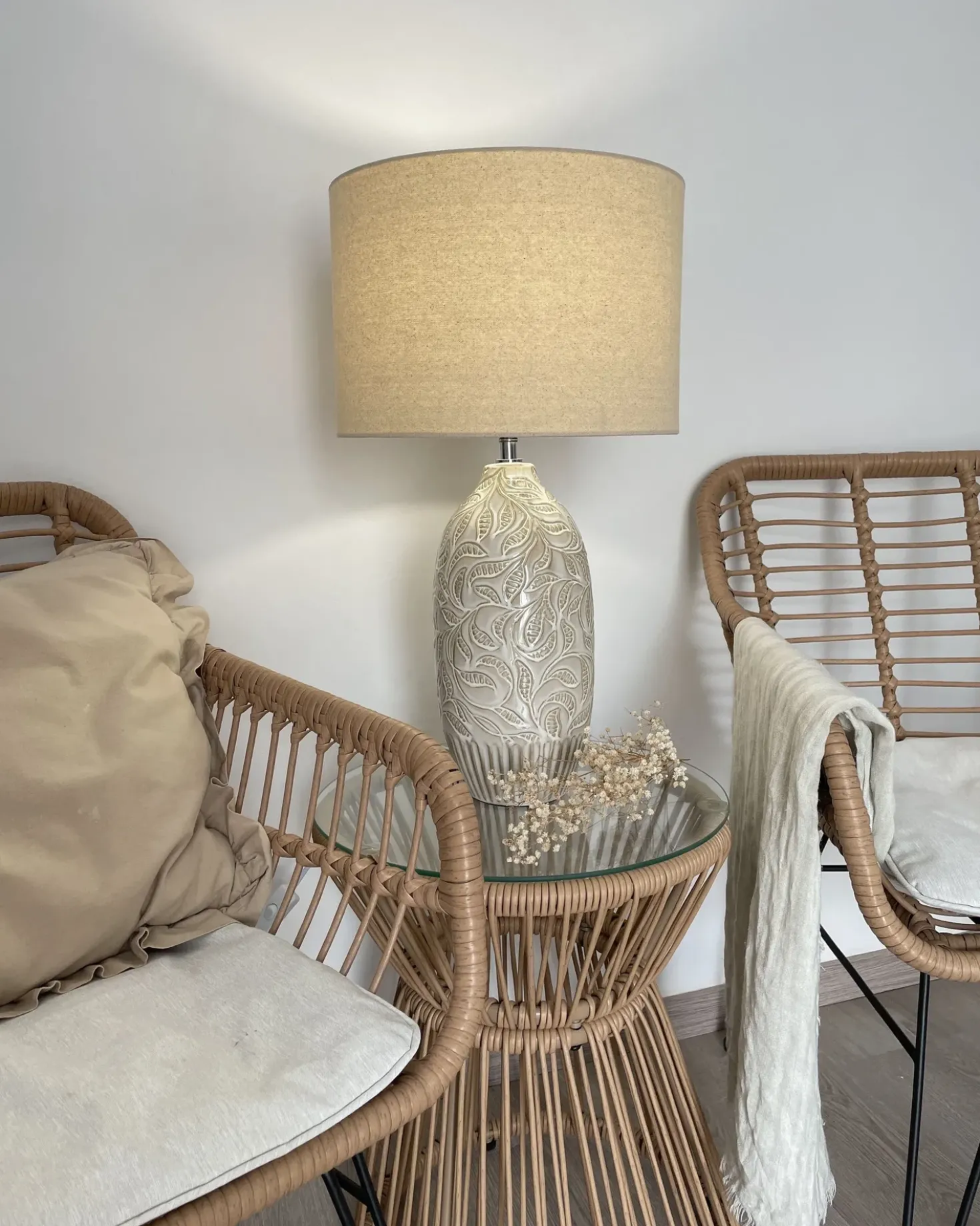 Lampada da tavolo SALZA Ceramica Beige