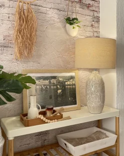 Lampada da tavolo SALZA Ceramica Beige