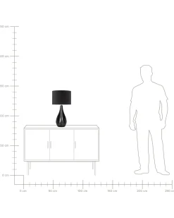 Lampada da tavolo SANTEE Porcellana Nero