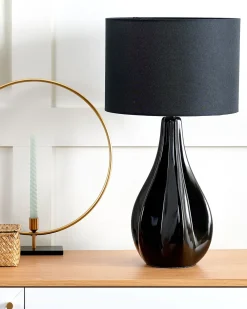 Lampada da tavolo SANTEE Porcellana Nero