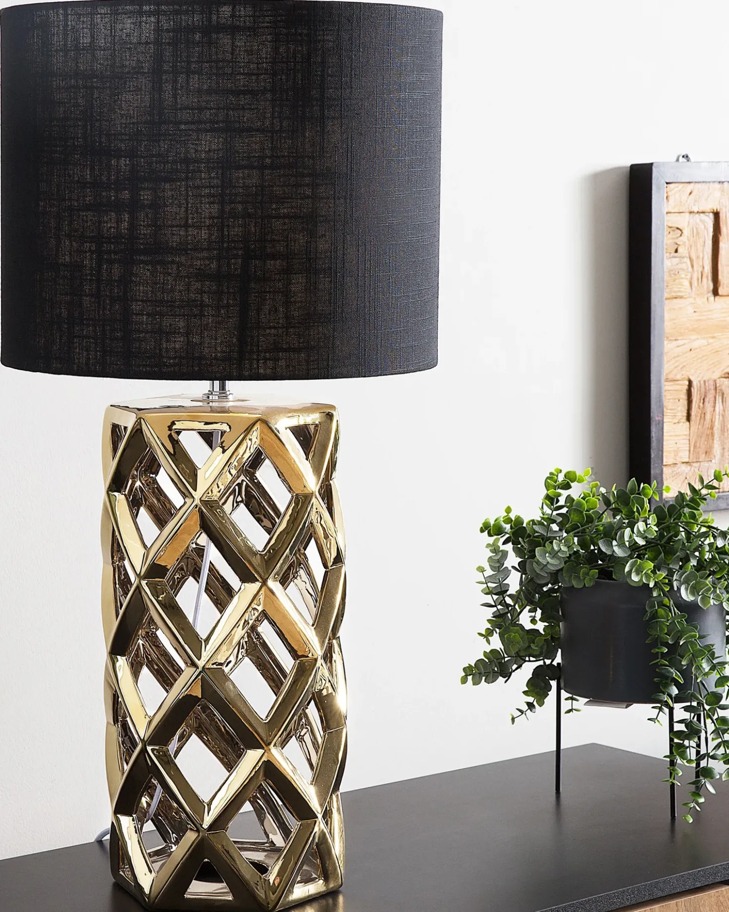 Lampada da tavolo SELJA Ceramica Oro