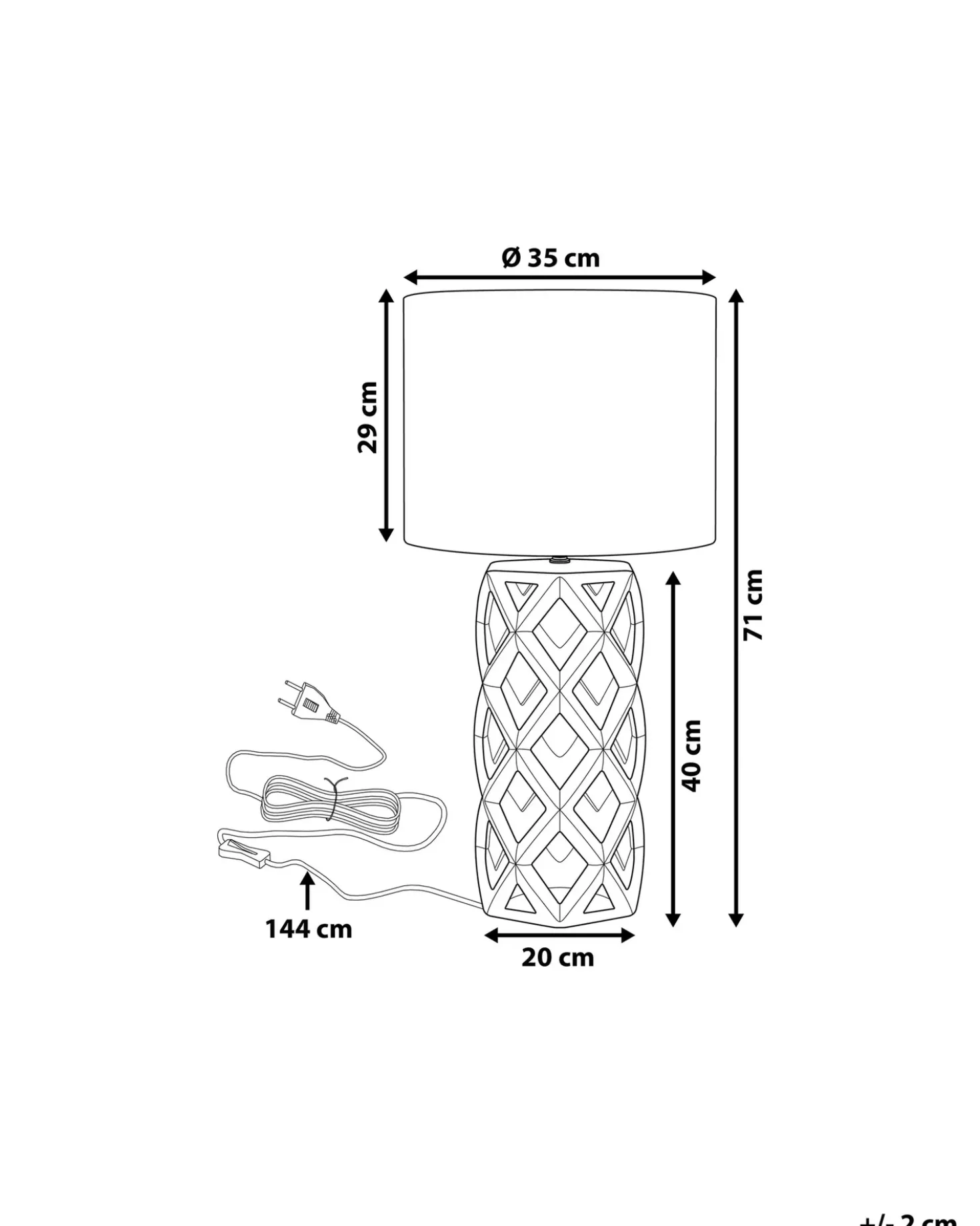 Lampada da tavolo SELJA Ceramica Oro