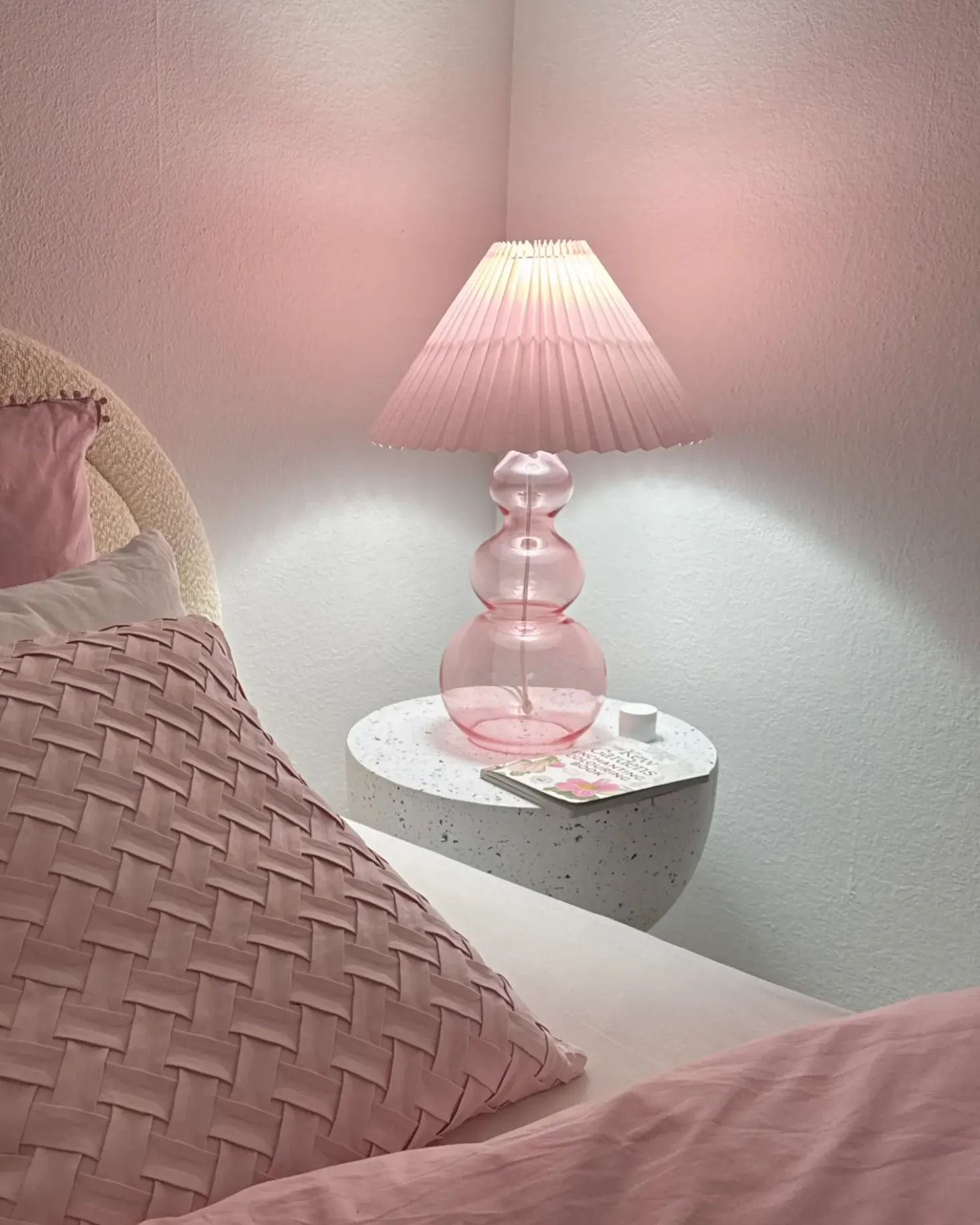 Lampada da tavolo SENGWA Vetro Rosa