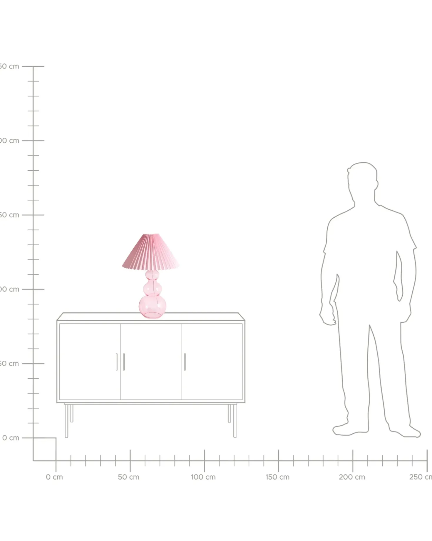 Lampada da tavolo SENGWA Vetro Rosa