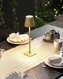 Lampada da tavolo senza fili a LED ABARO con dimmer Metallo Oro